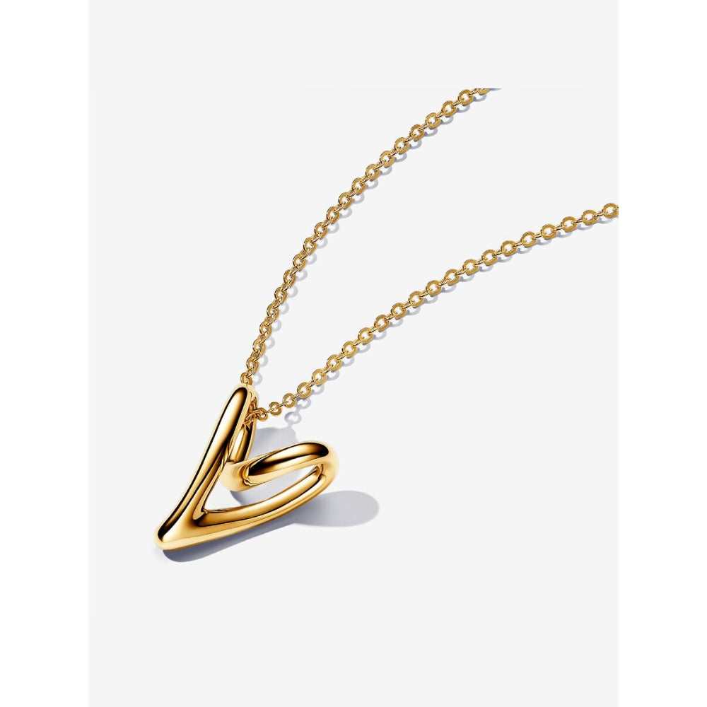 Pandora 14K Gold Plated Organically Shaped Heart Pendant Necklace Image 1