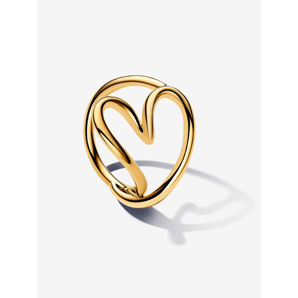 Pandora 14K Gold Plated Organically Shaped Heart Ring Image 1
