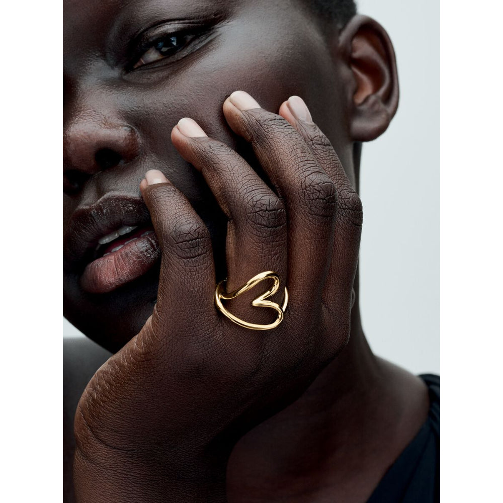 Pandora 14K Gold Plated Organically Shaped Heart Ring Image 3