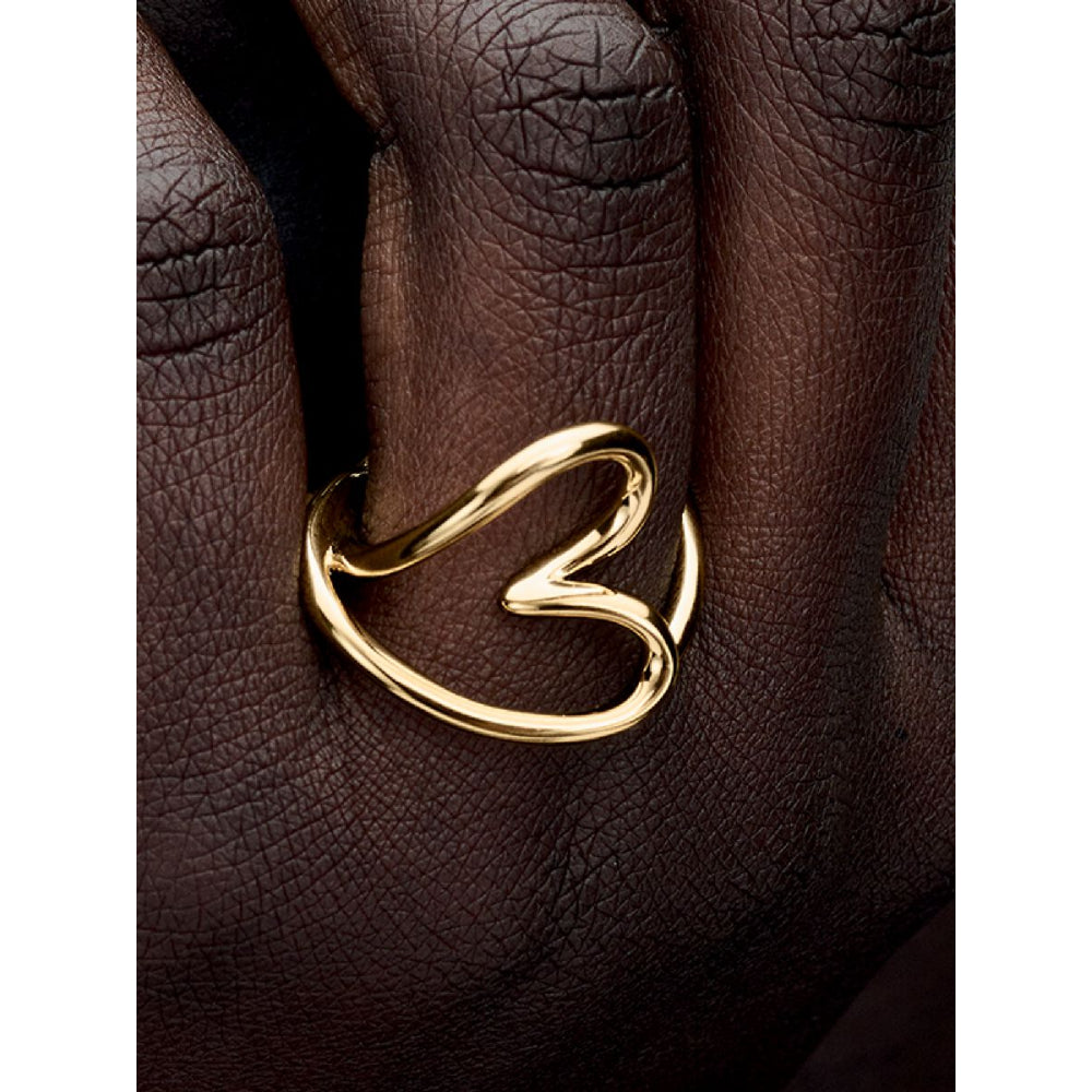 Pandora 14K Gold Plated Organically Shaped Heart Ring Image 2
