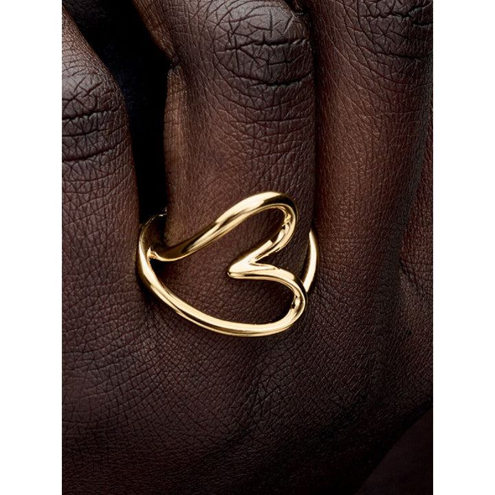 Pandora 14K Gold Plated Organically Shaped Heart Ring Image 2