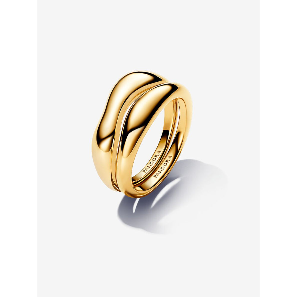 Pandora 14K Gold Plated Organically Shaped Stacking Rings Image 1