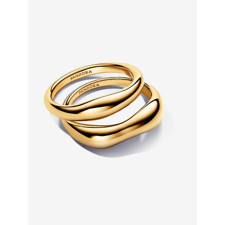 Pandora 14K Gold Plated Organically Shaped Stacking Rings Image 4