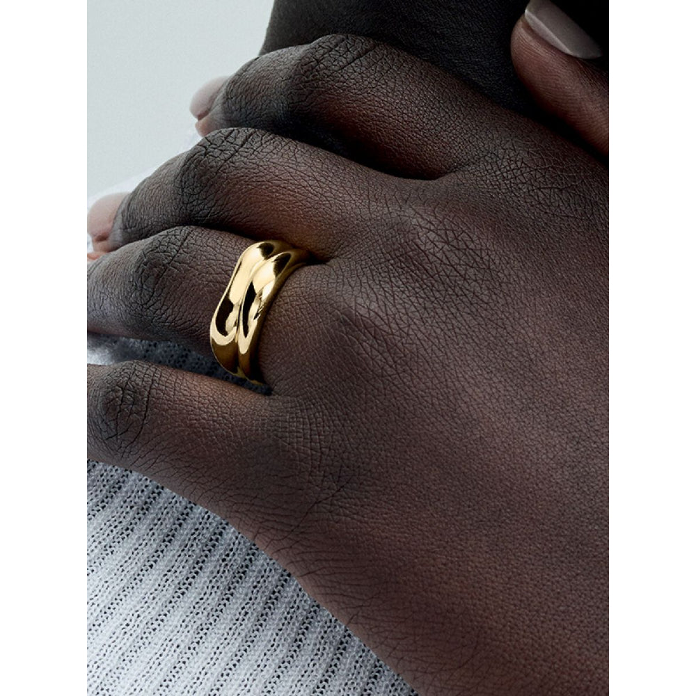 Pandora 14K Gold Plated Organically Shaped Stacking Rings Image 3