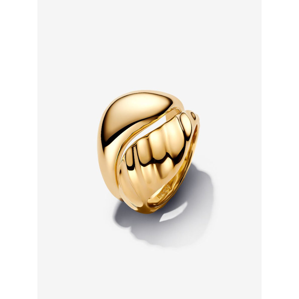 Pandora 14K Gold Plated Rippled Stacking Rings Image 1