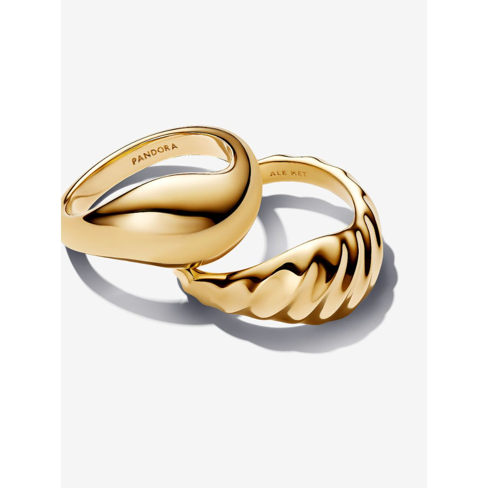 Pandora 14K Gold Plated Rippled Stacking Rings Image 3