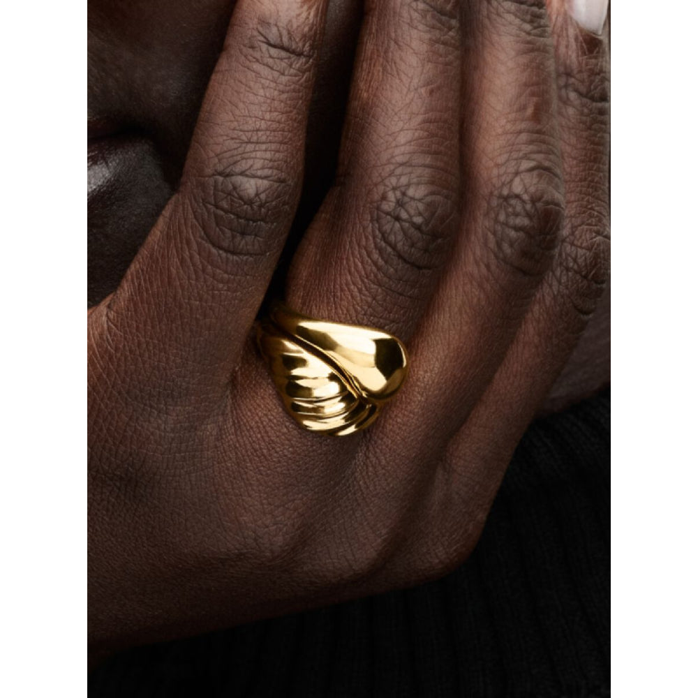 Pandora 14K Gold Plated Rippled Stacking Rings Image 2