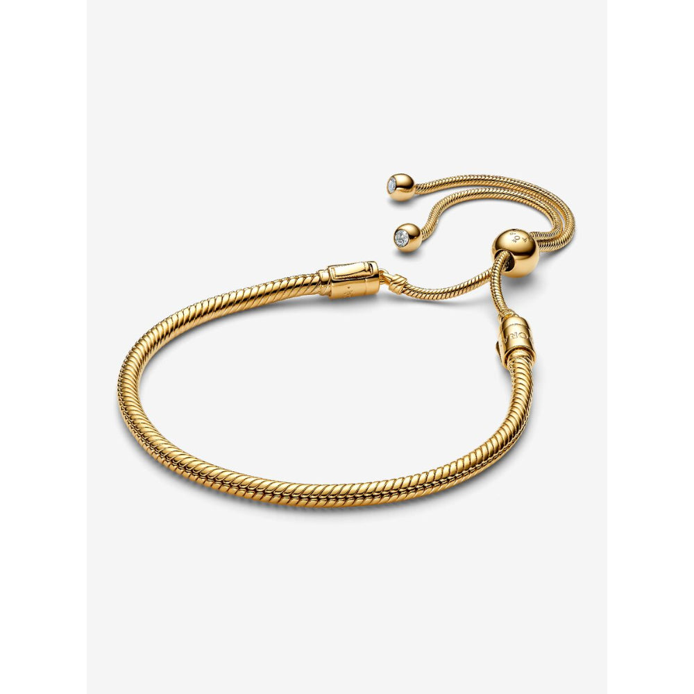 Pandora 14K Gold Plated Snake Chain Slider Bracelet Image 1