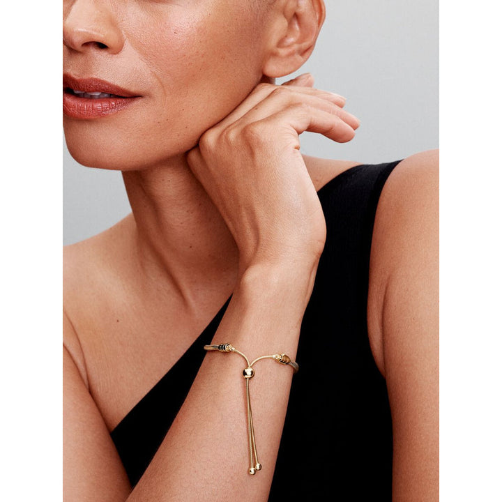 Pandora 14K Gold Plated Snake Chain Slider Bracelet Image 3