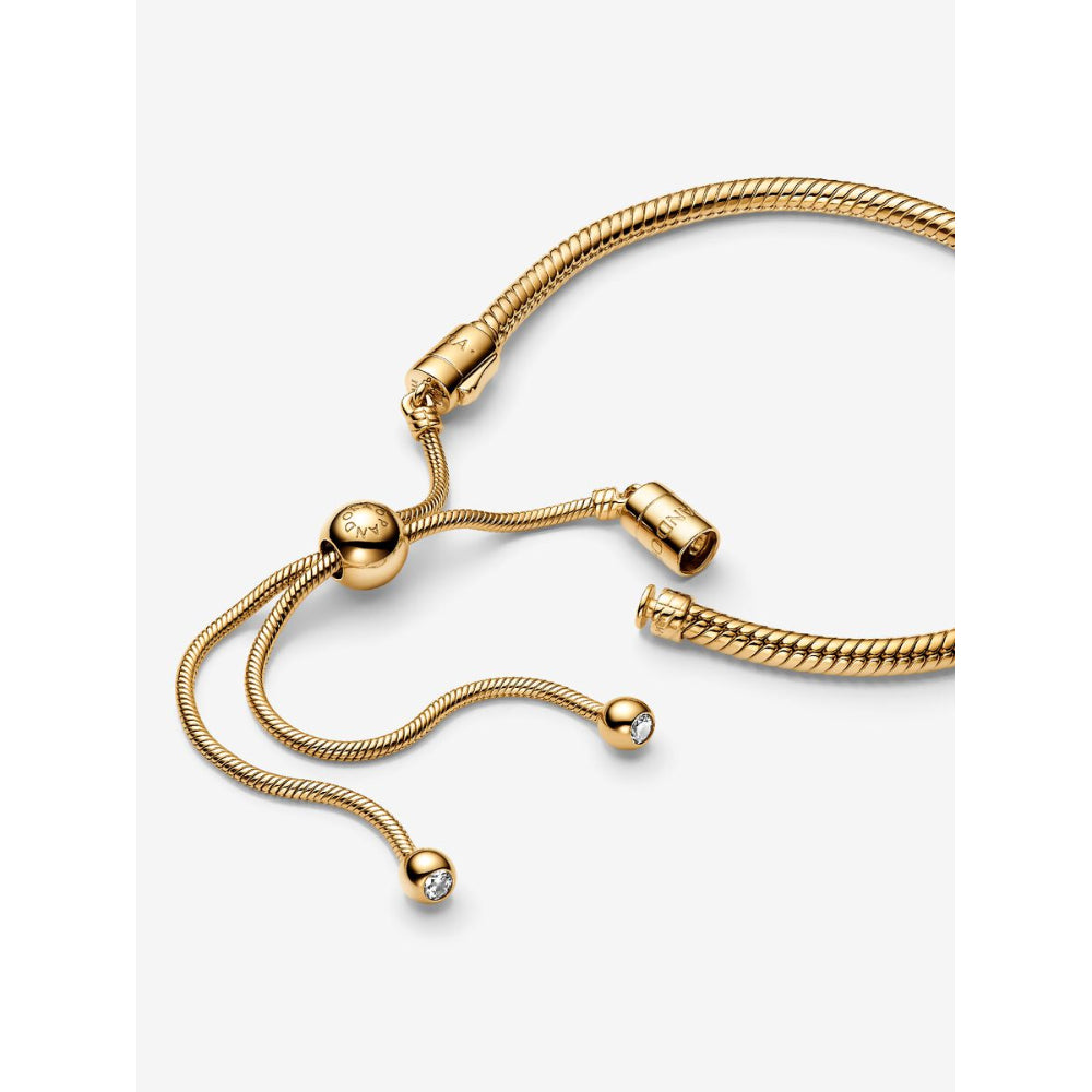 Pandora 14K Gold Plated Snake Chain Slider Bracelet Image 4