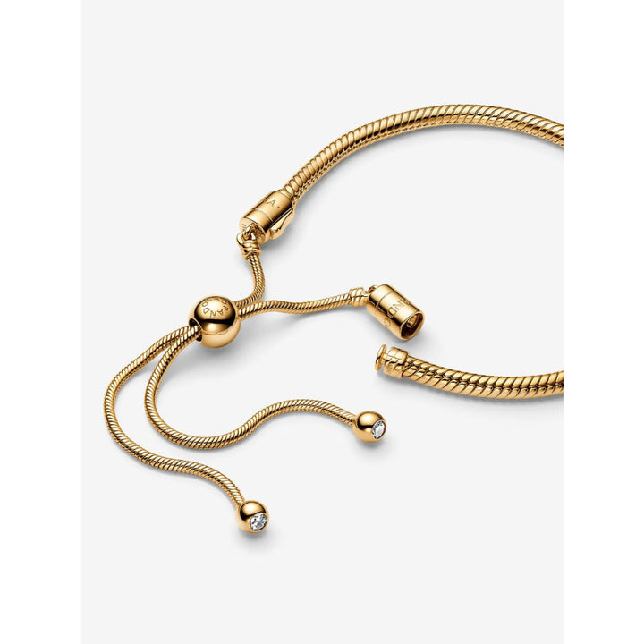 Pandora 14K Gold Plated Snake Chain Slider Bracelet Image 4