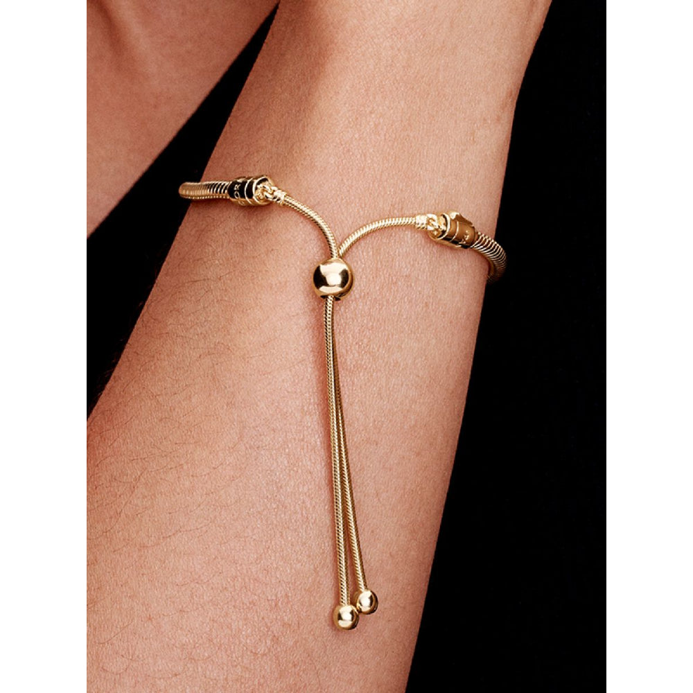 Pandora 14K Gold Plated Snake Chain Slider Bracelet Image 2
