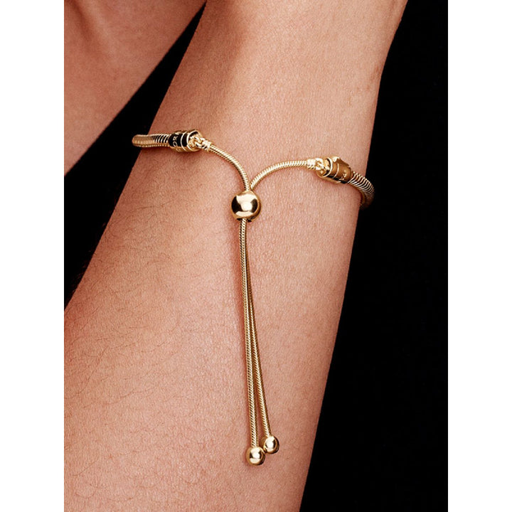Pandora 14K Gold Plated Snake Chain Slider Bracelet Image 2