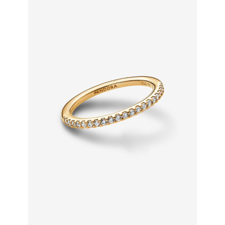 Pandora 14K Gold Plated Sparkling Band Ring Image 5