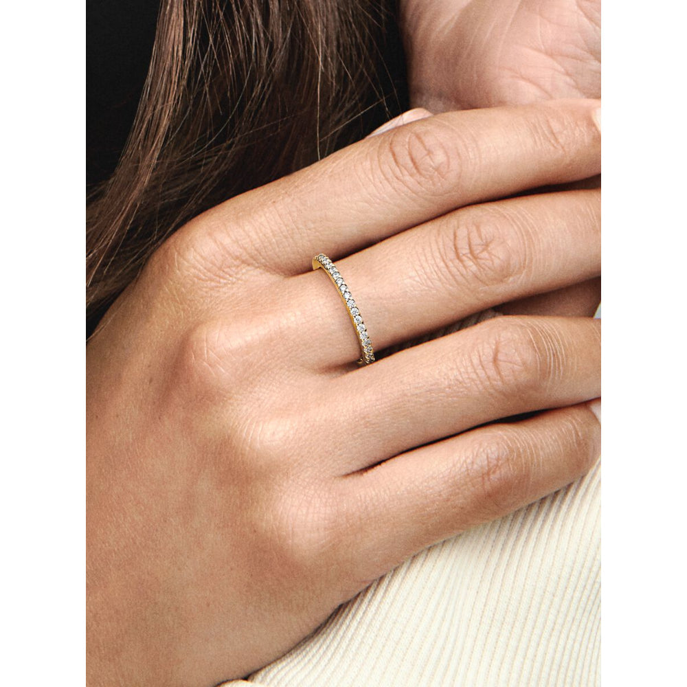 Pandora 14K Gold Plated Sparkling Band Ring Image 2
