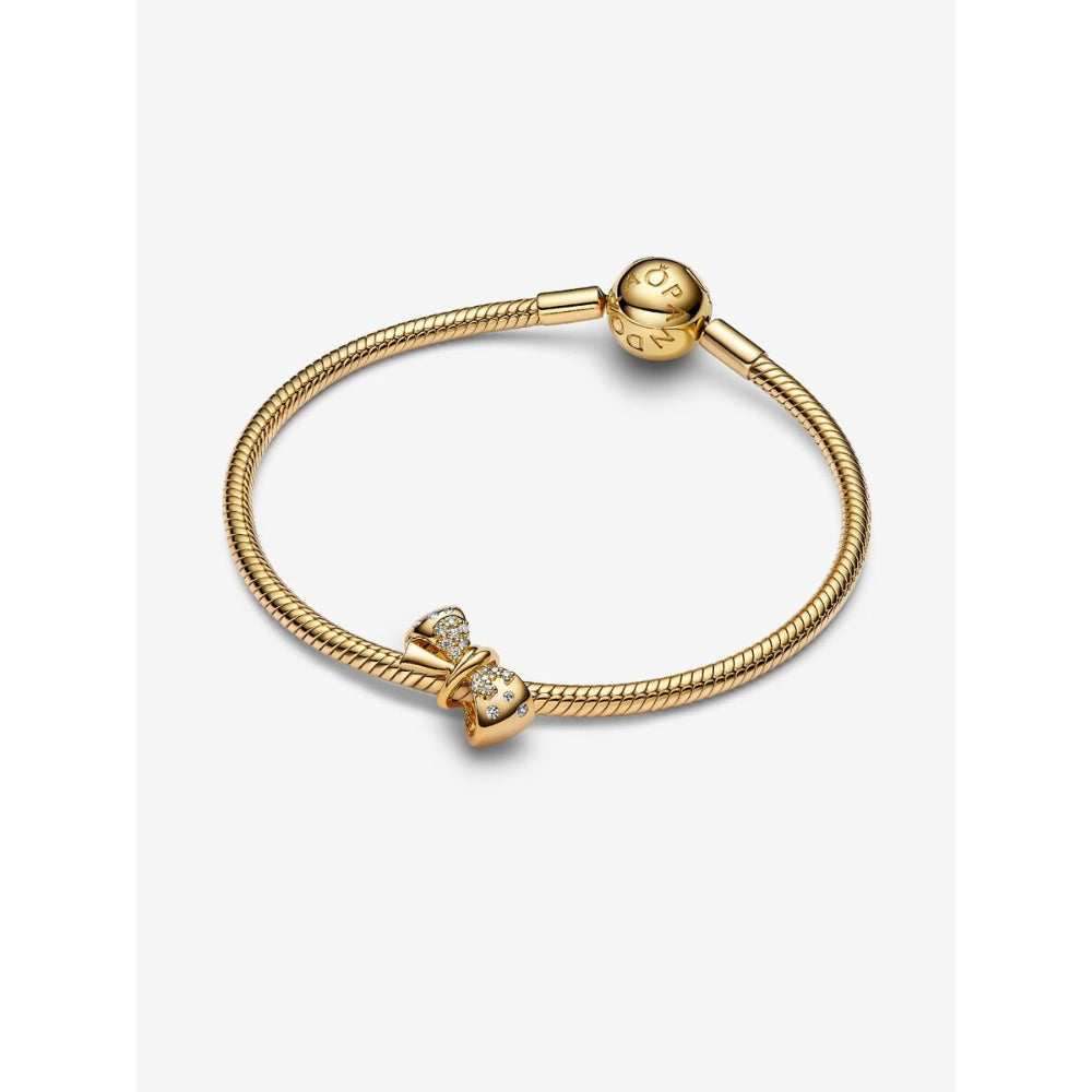 Pandora 14K Gold Plated Sparkling Bow Charm Image 3