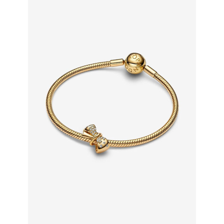 Pandora 14K Gold Plated Sparkling Bow Charm Image 3