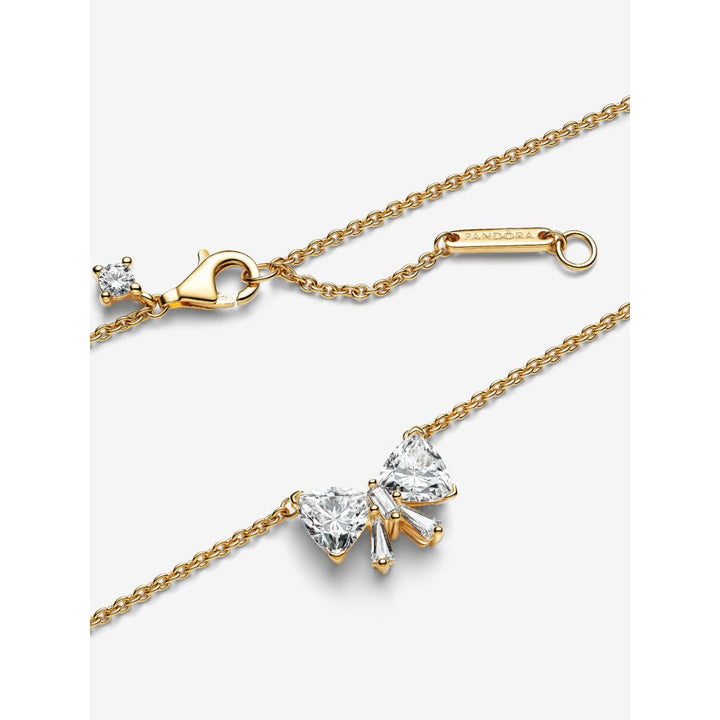 Pandora 14K Gold Plated Sparkling Bow Necklace Image 5