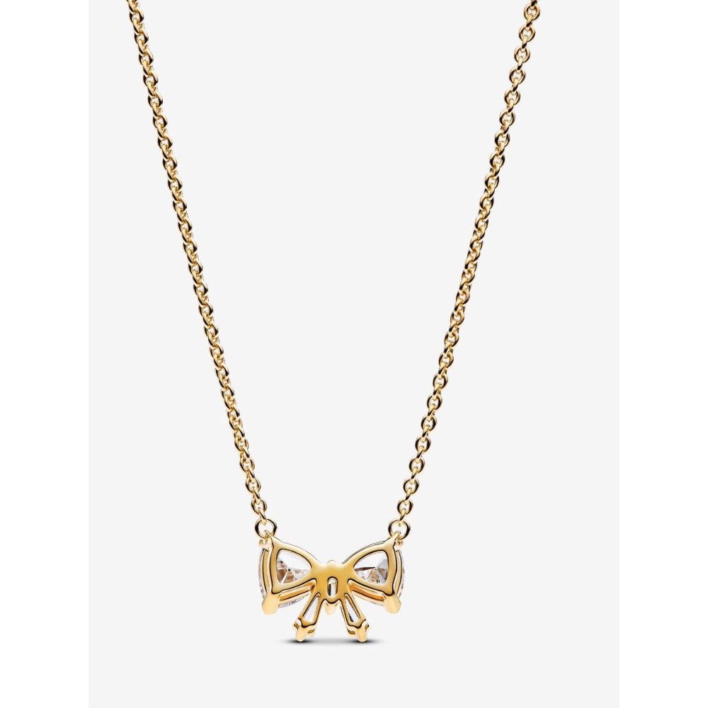 Pandora 14K Gold Plated Sparkling Bow Necklace Image 6