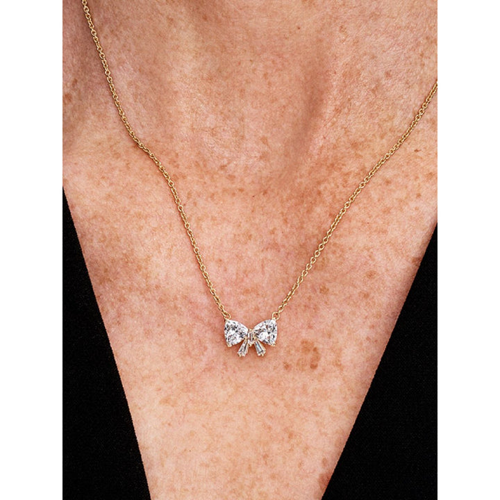 Pandora 14K Gold Plated Sparkling Bow Necklace Image 2