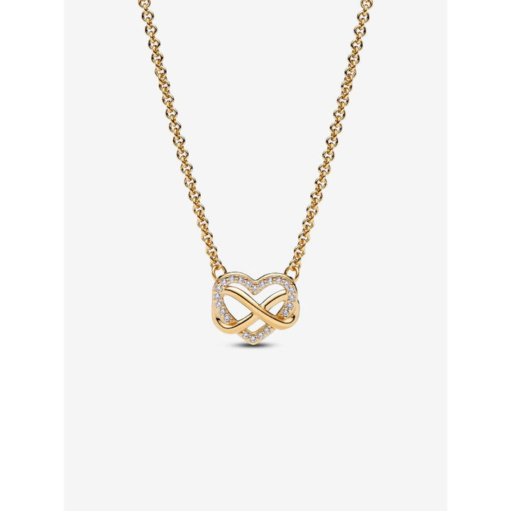 Pandora 14K Gold Plated Sparkling Infinity Heart Collier Necklace Image 1