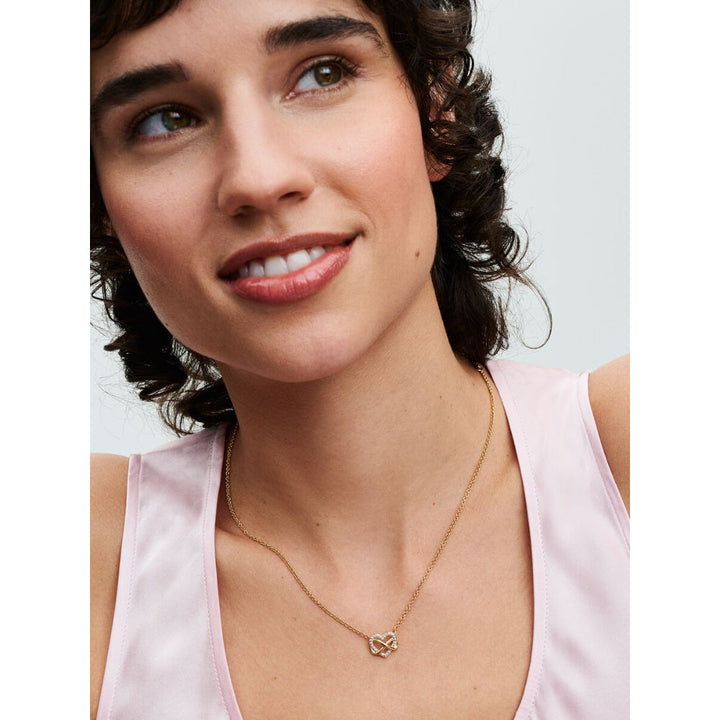 Pandora 14K Gold Plated Sparkling Infinity Heart Collier Necklace Image 3