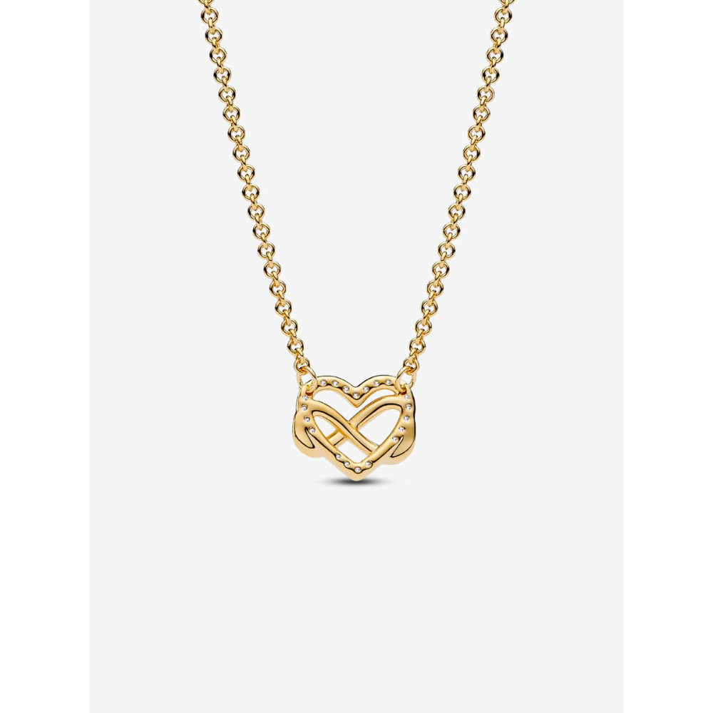 Pandora 14K Gold Plated Sparkling Infinity Heart Collier Necklace Image 5