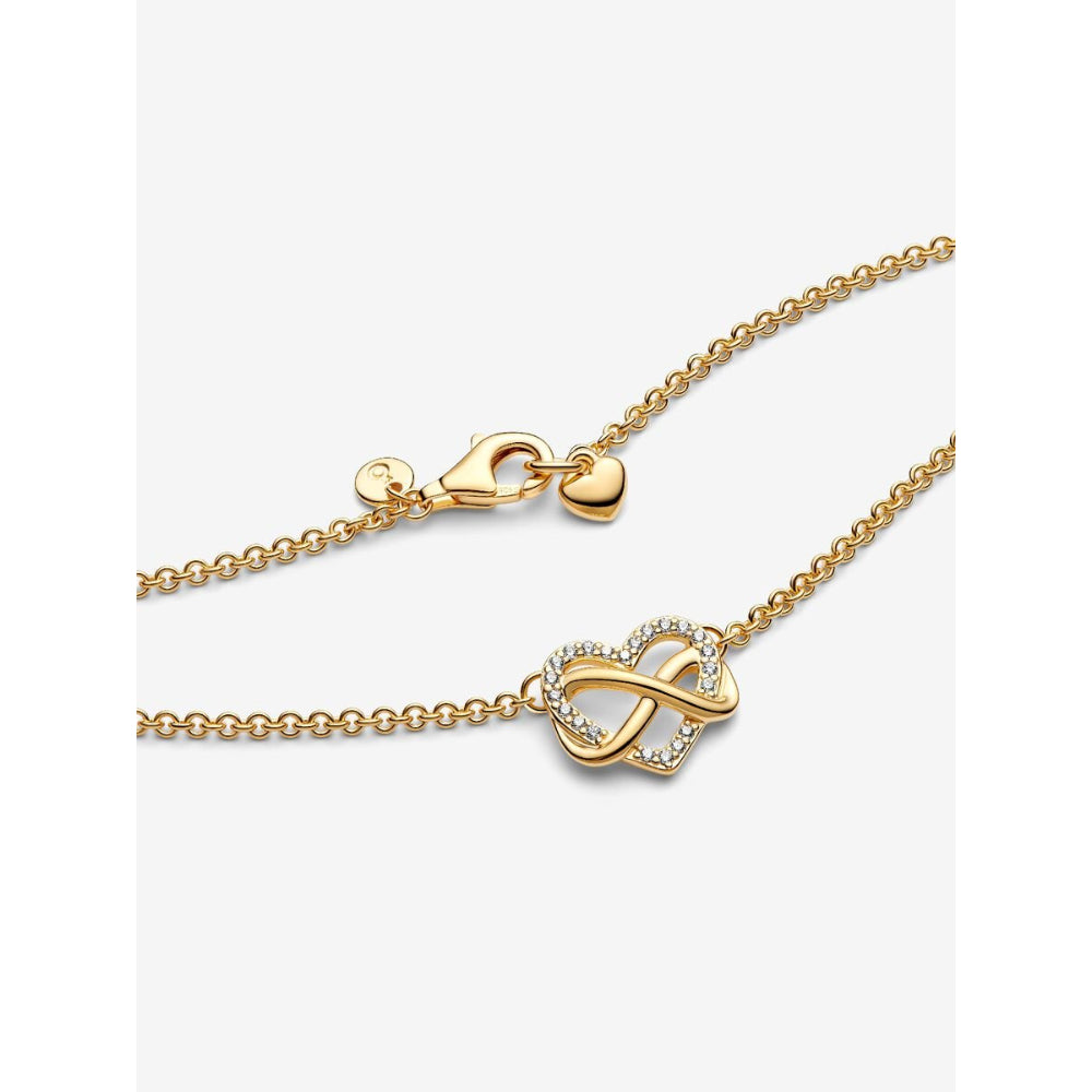 Pandora 14K Gold Plated Sparkling Infinity Heart Collier Necklace Image 6