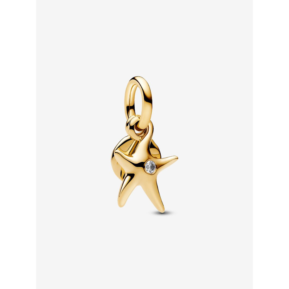 Pandora 14K Gold Plated Starfish Double Dangle Charm Image 1