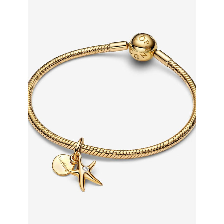 Pandora 14K Gold Plated Starfish Double Dangle Charm Image 6