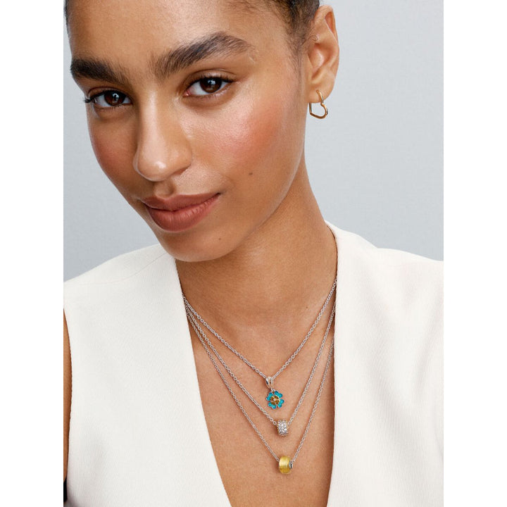 Pandora 14K Gold Plated Sterling Silver 0.009 CT TW Spinnable Four Leaf Clover Lab - Grown Diamond Dangle Charm Image 4