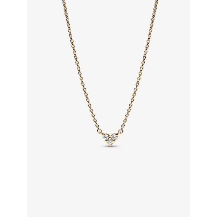 Pandora 14K Gold Plated Triple Stone Heart Collier Necklace Image 1