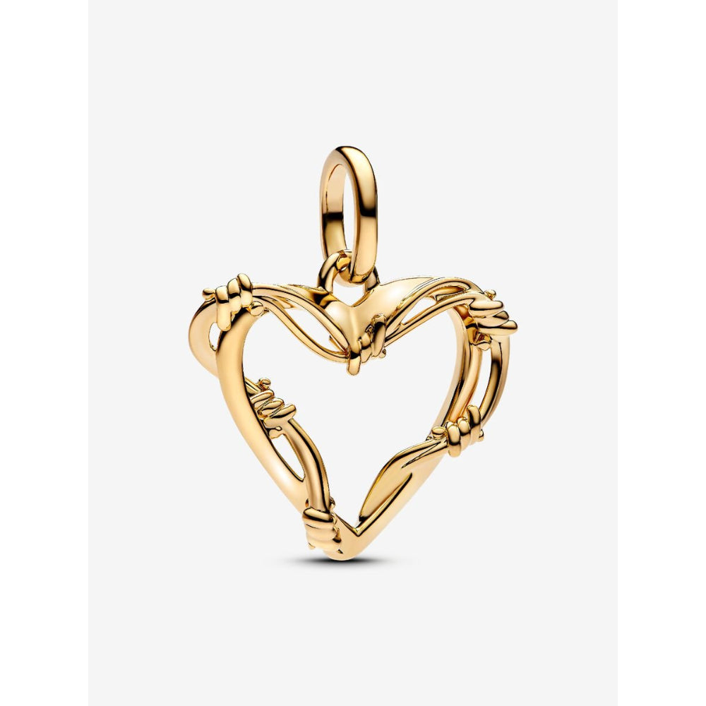 Pandora 14K Gold Plated Wire Heart Dangle Charm Image 1