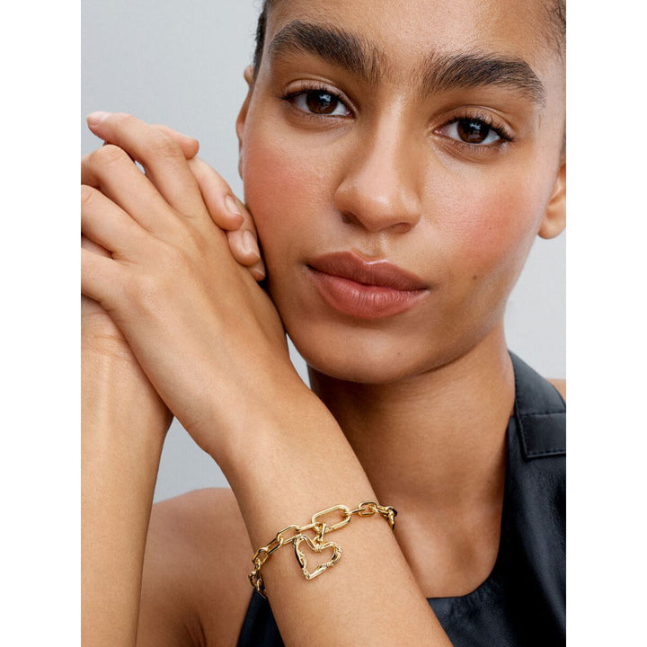 Pandora 14K Gold Plated Wire Heart Dangle Charm Image 3