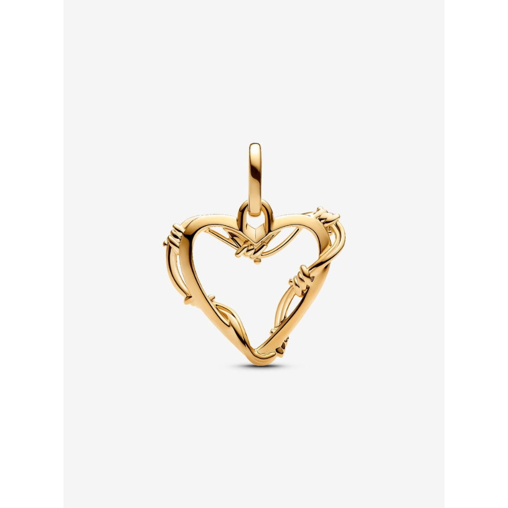 Pandora 14K Gold Plated Wire Heart Dangle Charm Image 6