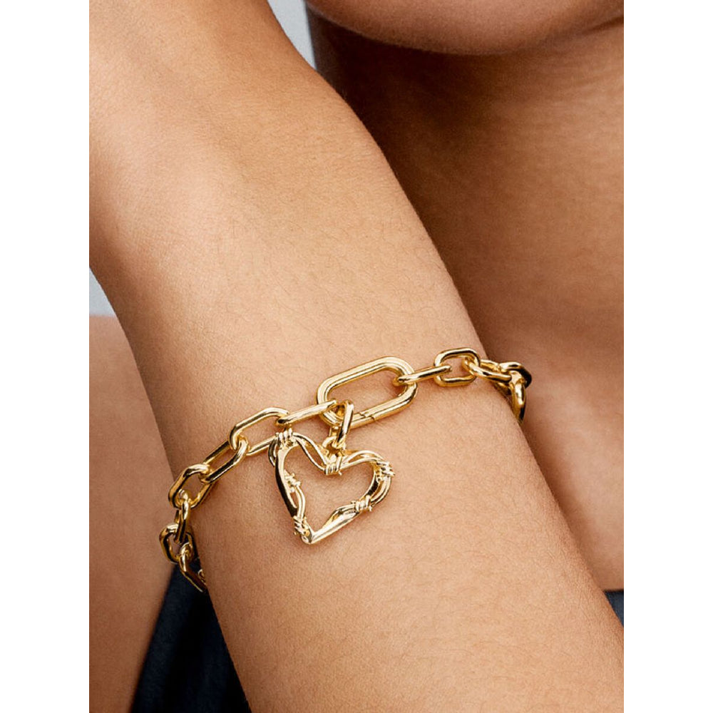 Pandora 14K Gold Plated Wire Heart Dangle Charm Image 2