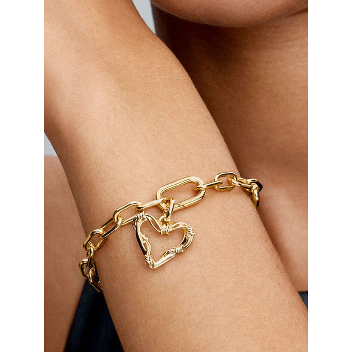 Pandora 14K Gold Plated Wire Heart Dangle Charm Image 2