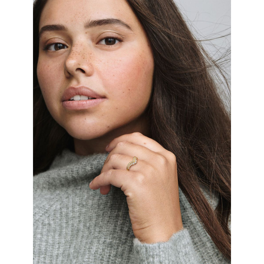 Pandora 14K Gold Plated Wish Tiara Ring Image 3