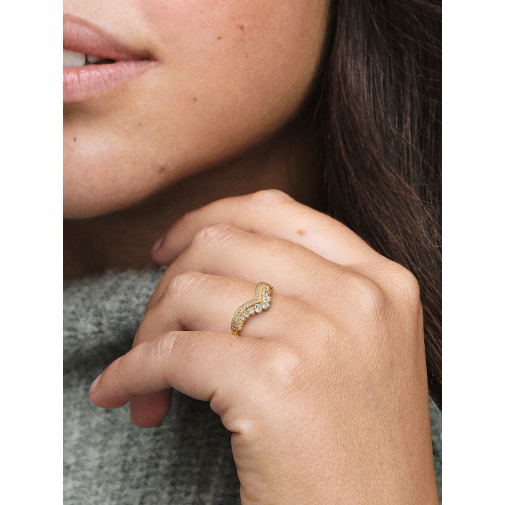 Pandora 14K Gold Plated Wish Tiara Ring Image 2