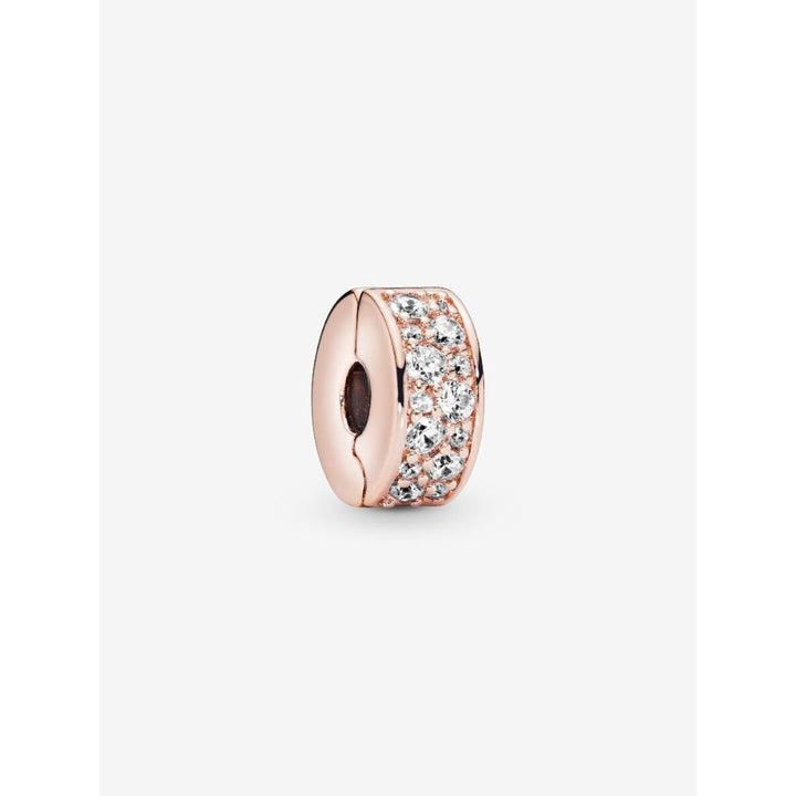 Pandora 14K Rose Gold Plated Clear Pave Clip Charm Image 3