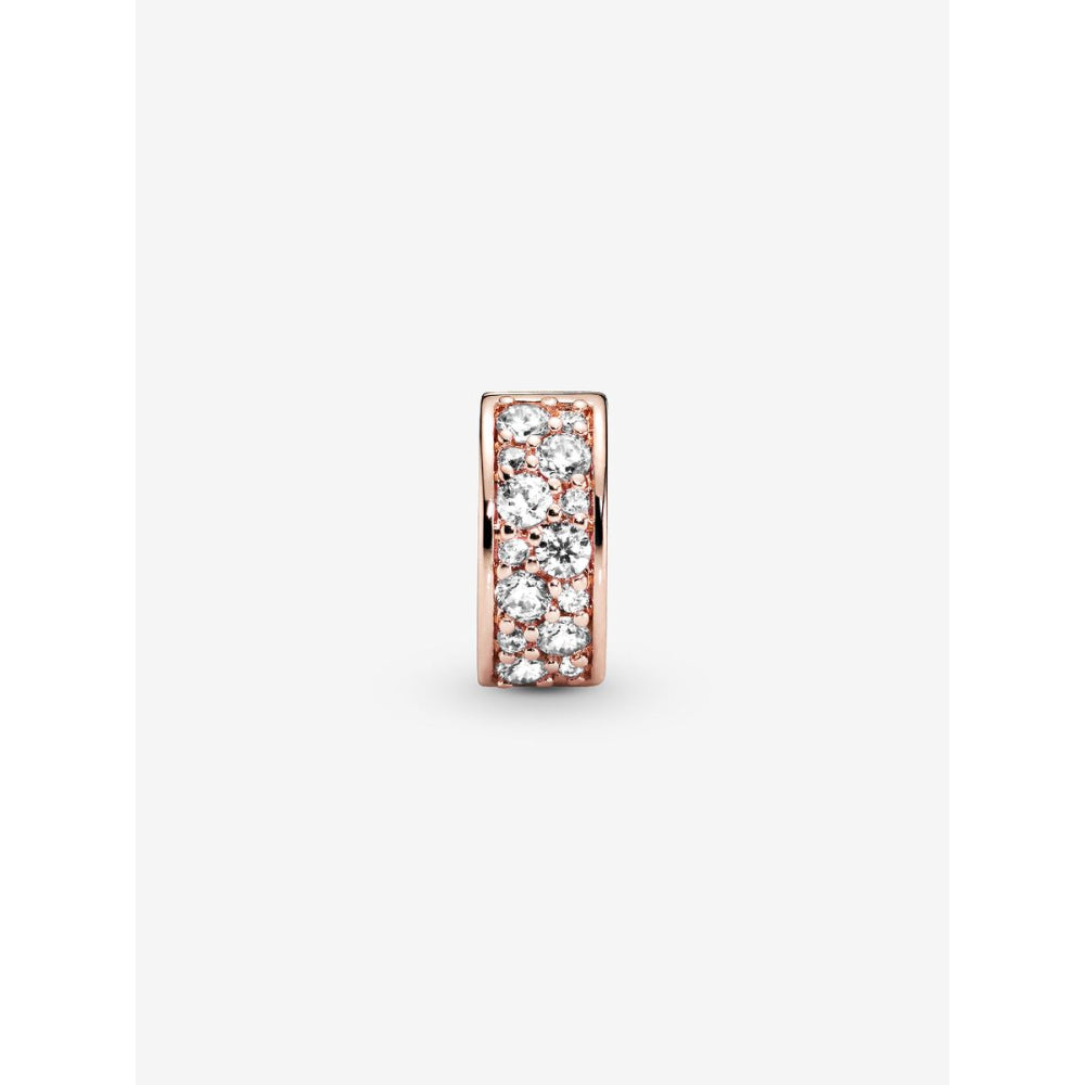 Pandora 14K Rose Gold Plated Clear Pave Clip Charm Image 5