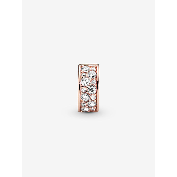 Pandora 14K Rose Gold Plated Clear Pave Clip Charm Image 5