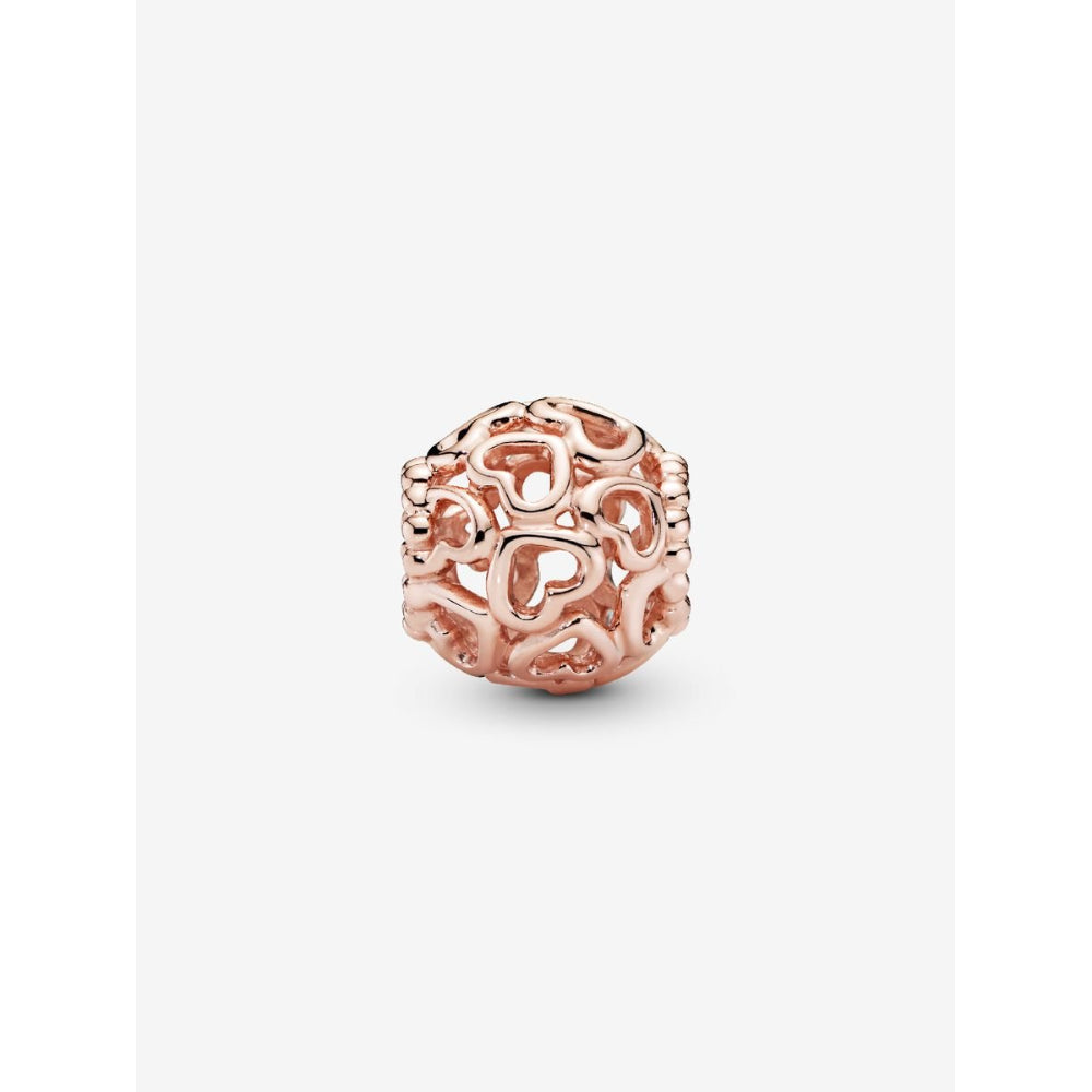 Pandora 14K Rose Gold Plated Hearts All Over Charm Image 4