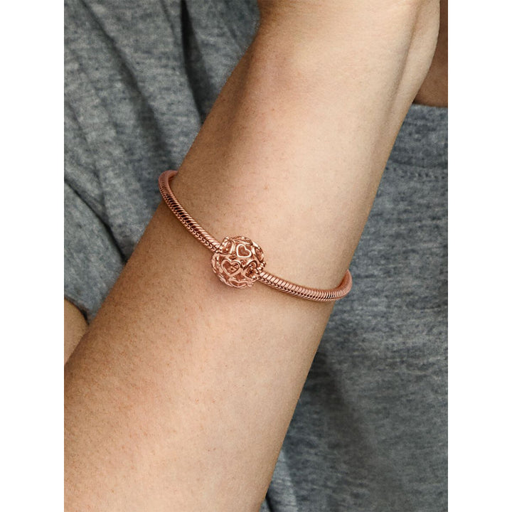 Pandora 14K Rose Gold Plated Hearts All Over Charm Image 2