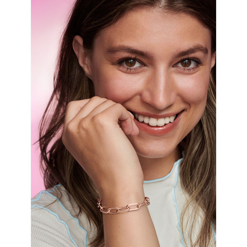 Pandora 14K Rose Gold Plated Me Medium - Link Chain Bracelet Image 3