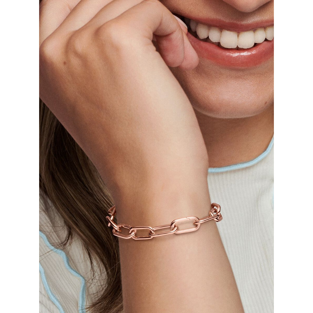Pandora 14K Rose Gold Plated Me Medium - Link Chain Bracelet Image 2