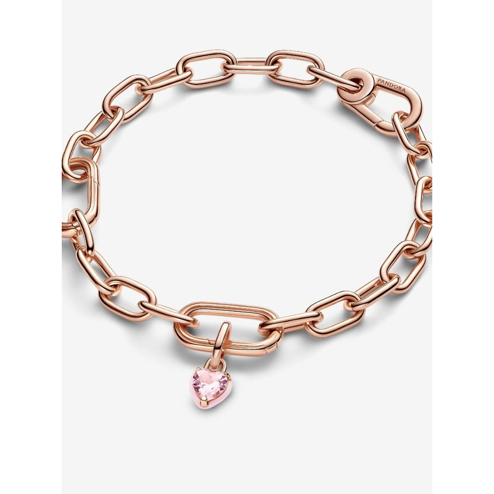 Pandora 14K Rose Gold Plated Me Pink Chakra Heart Mini Dangle Charm Image 4