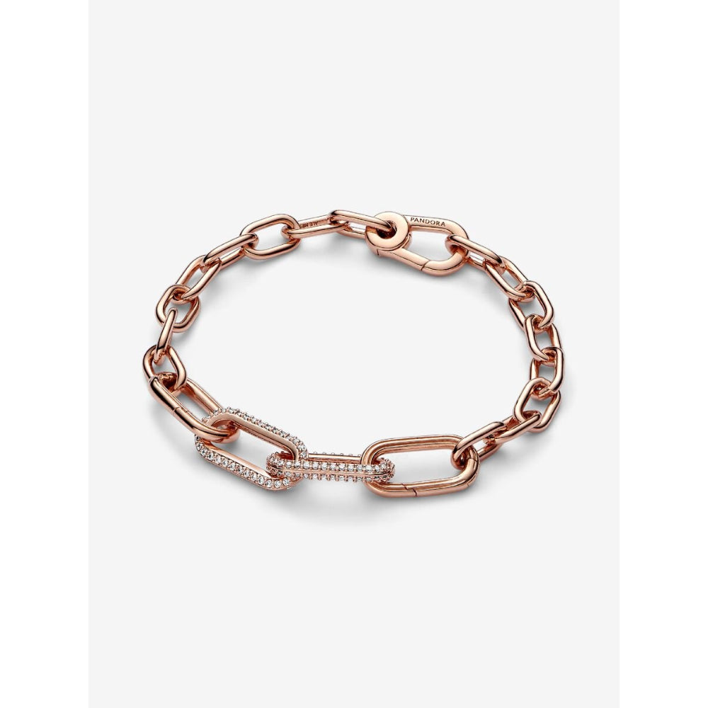 Pandora 14K Rose Gold Plated Me Styling Pave Double Link Image 4