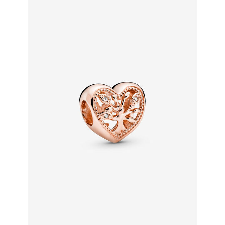 Pandora 14K Rose Gold Plated Openwork Family Tree Heart Charm Image 1