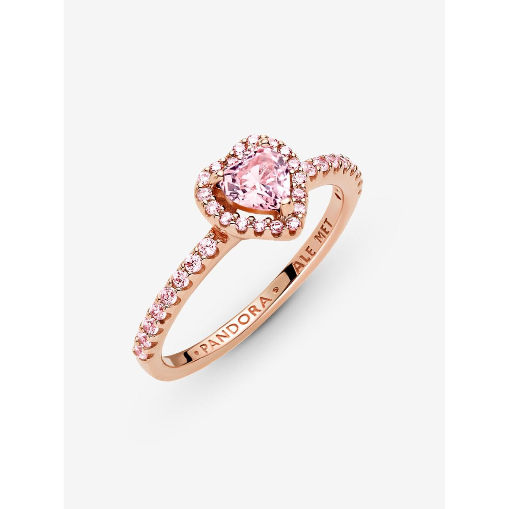 Pandora 14K Rose Gold Plated Sparkling Elevated Heart Ring Image 4